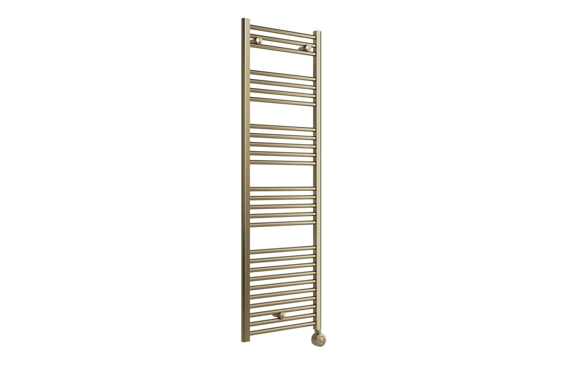 Auvellis Tivor 500 x 1600mm electric towel rail in brushed brass