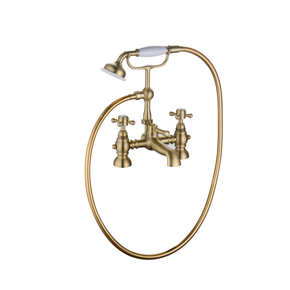 Auvellis Solenne Deck-Mounted Bath Shower Mixer – Brushed Brass – product image 1