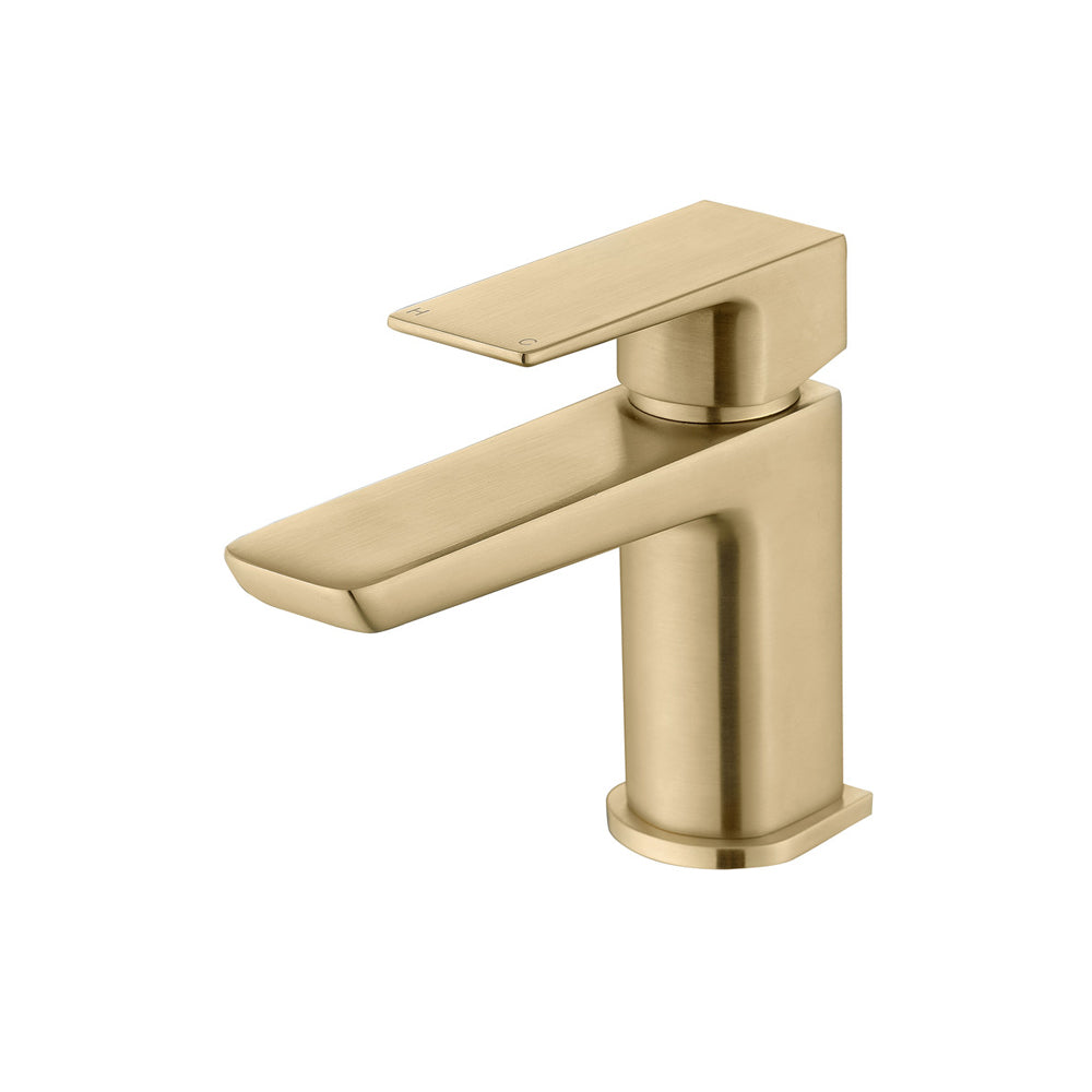 Auvellis Arven Cloakroom Basin Mixer with Waste in Brushed Brass