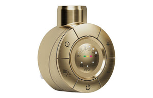 Brushed brass electric towel rail thermostat