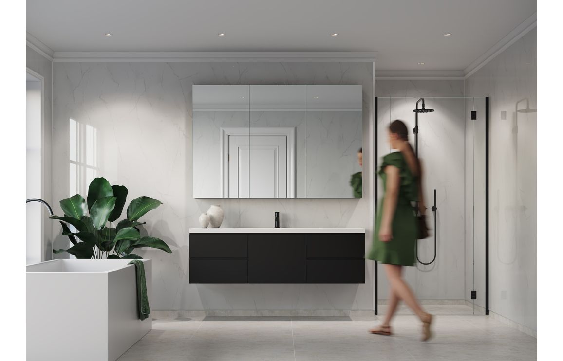 Marble Contemporary Waterproof Wall Panels High Gloss White Marble Effect 2400x600mm Pureflo