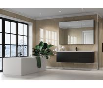 Marble Contemporary Waterproof Wall Panels in High Tuscon Gloss Beige Stone Effect 2400x600 Pureflo