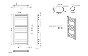 Auvellis Grada towel rail range dimensions