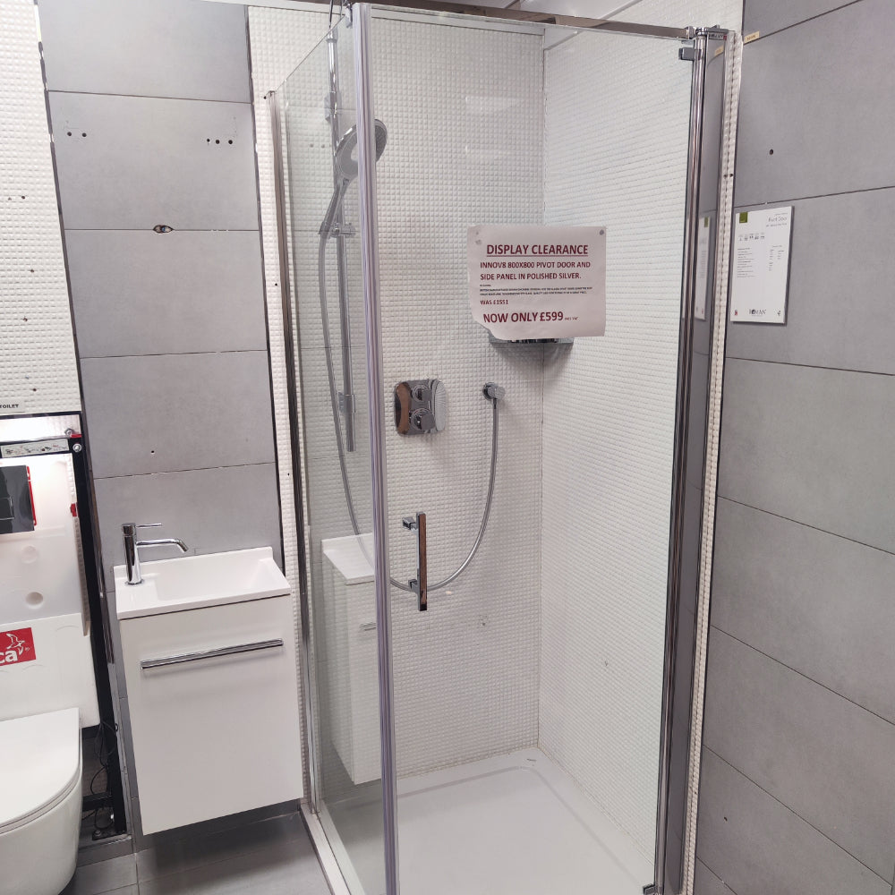 Roman Showers Innov8 800x800mm Pivot Door & Side Panel Innov8