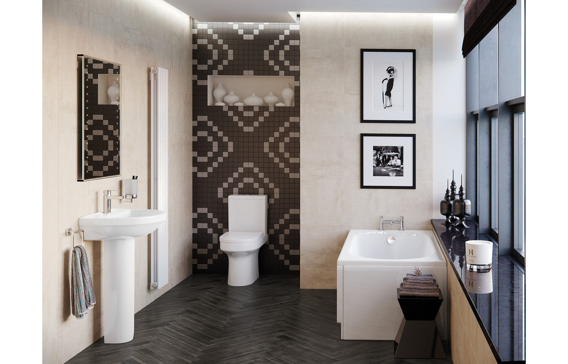 Auvellis Mirelle close-coupled comfort-height toilet with soft-close seat