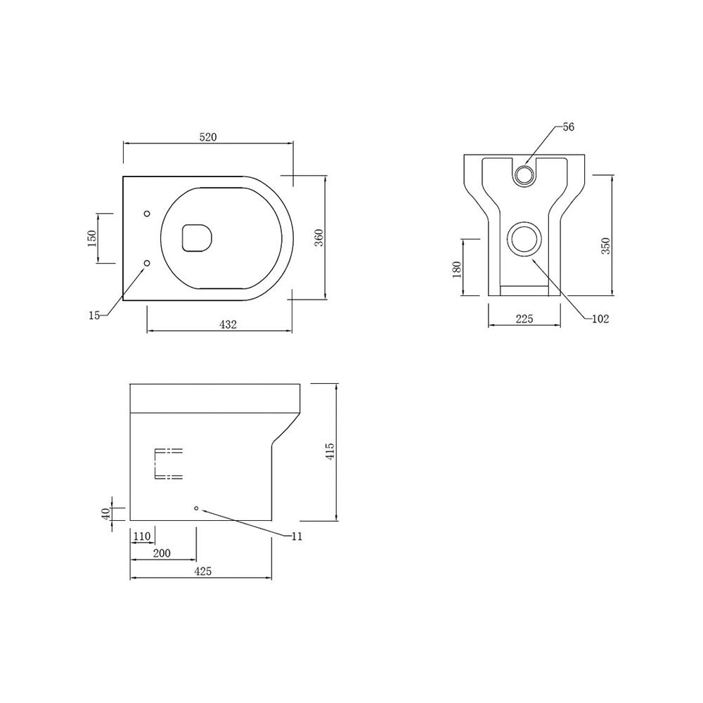 Laurus Back To Wall Toilet With Soft Closing Seat