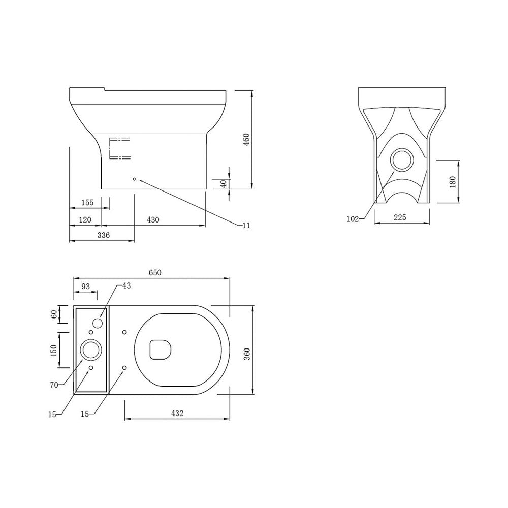 Auvellis Mirelle close-coupled comfort-height toilet with soft-close seat