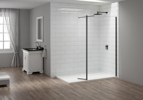 Merlyn Wetroom 300mm Swivel Panel - Matt Black