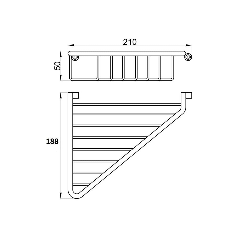 Pureflo Single Tier Corner Shower Basket Pureflo