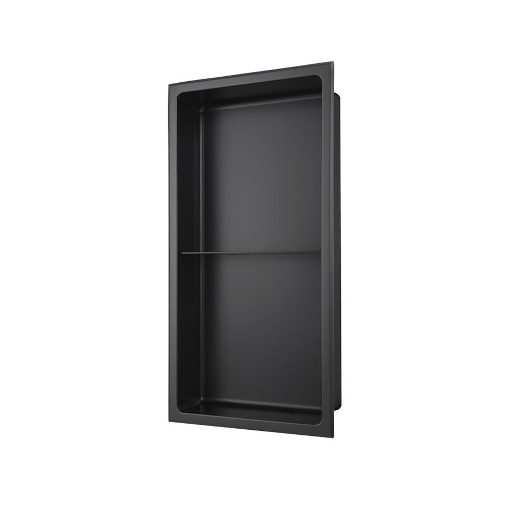 610x305mm Bathroom Niche - Matt Black