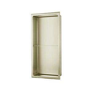 610x305mm Bathroom Niche - Brushed Brass