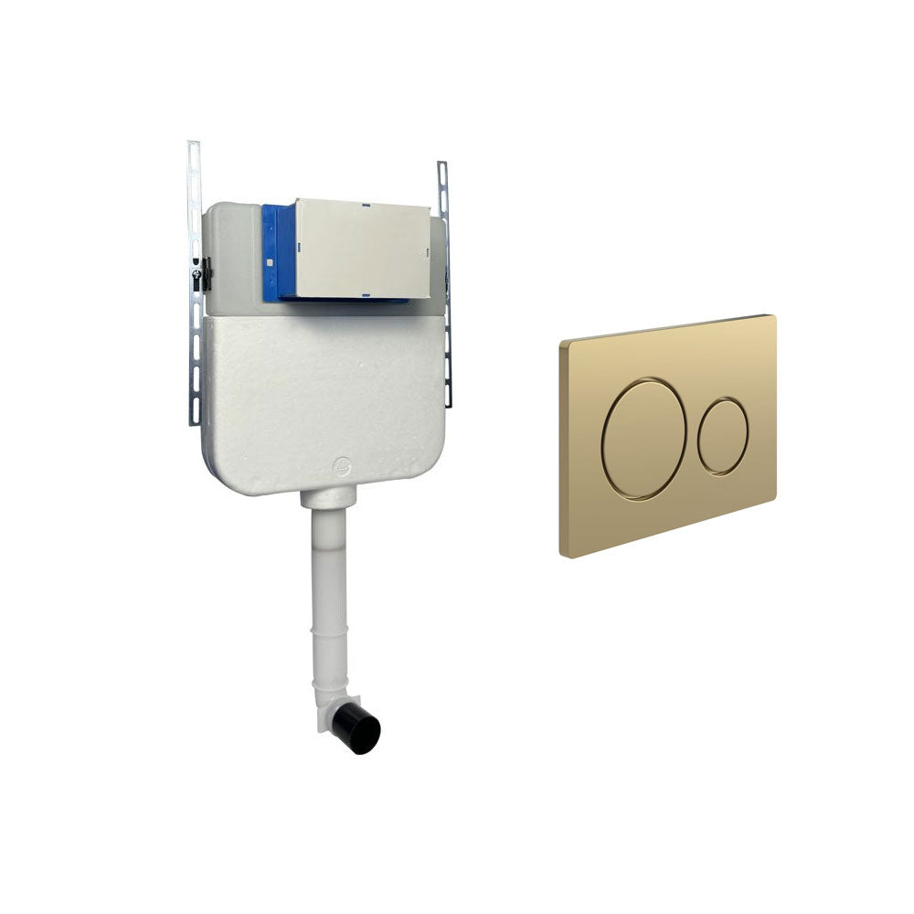 Auvellis Universal Slim Toilet Cistern With Round Dual Flush Plate