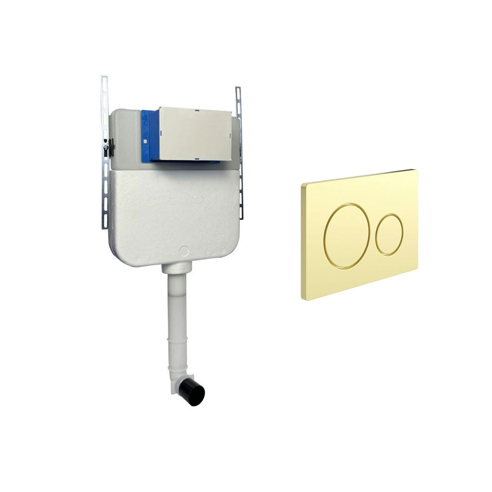 Auvellis Universal Slim Toilet Cistern With Round Dual Flush Plate