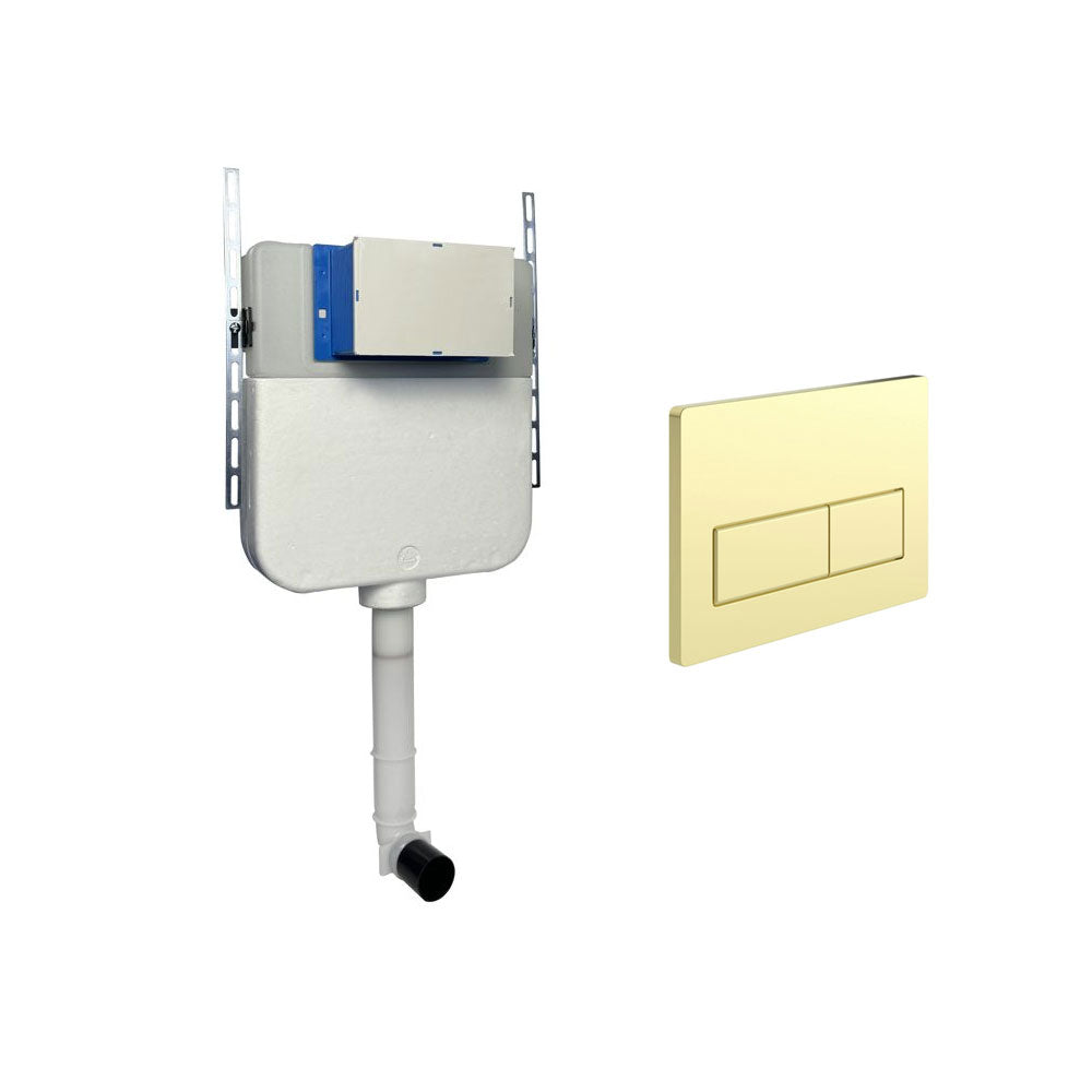 Auvellis Universal Slim Toilet Cistern With Rectangular Dual Flush Plate