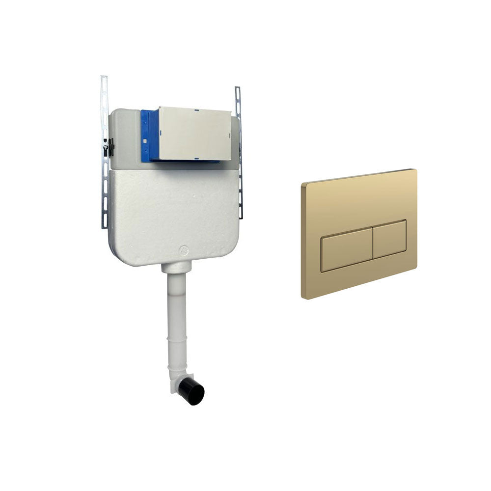 Universal Slim Toilet Cistern With Rectangular Dual Flush Plate – Bathwise