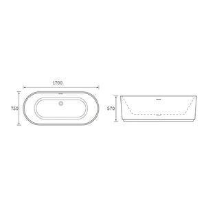 Striata Fluted Freestanding 0TH Bath Bathwise