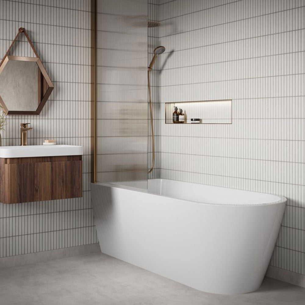 Auvellis Vela back-to-wall freestanding bath – product view