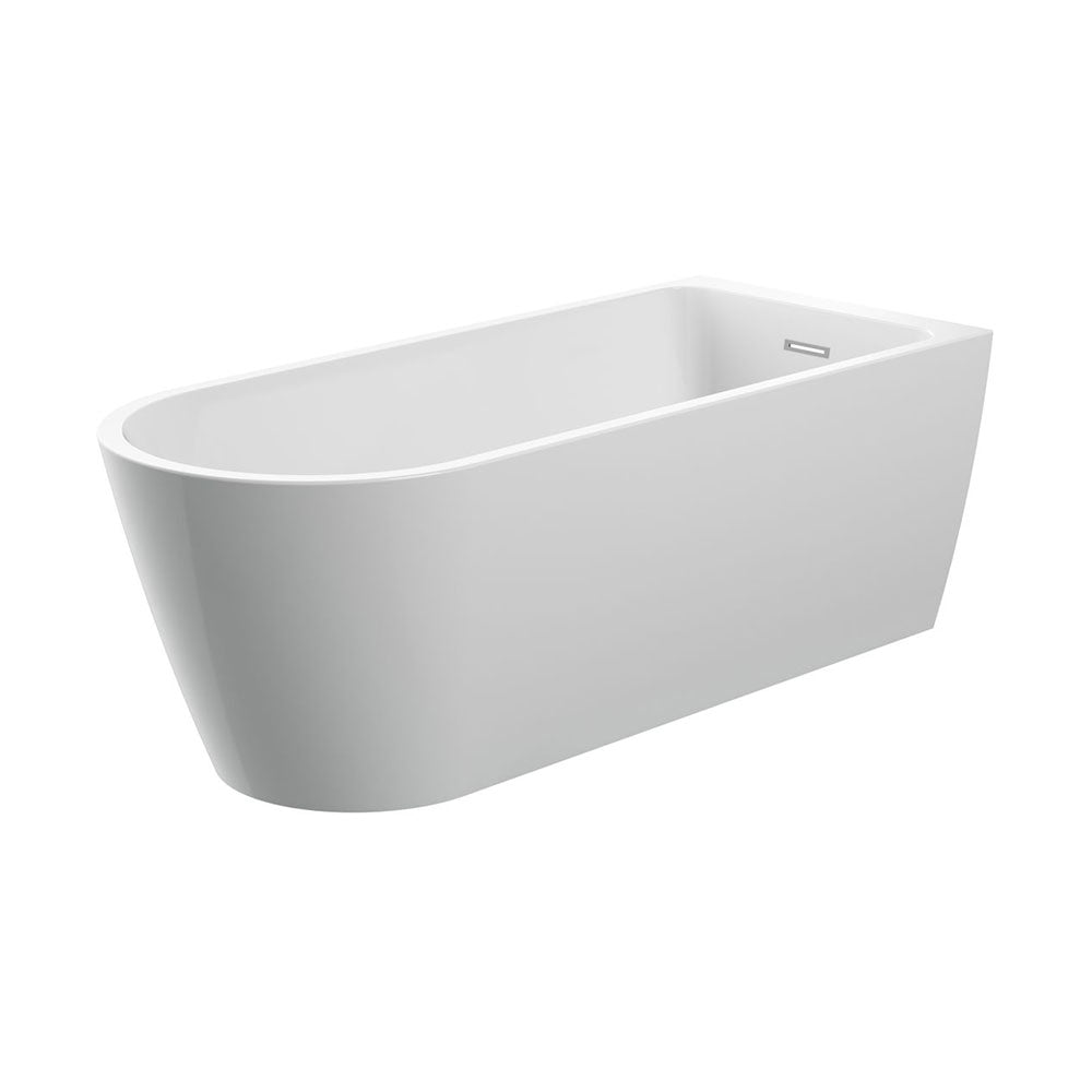 Auvellis Vela 1630 x 700mm back-to-wall freestanding bath – White