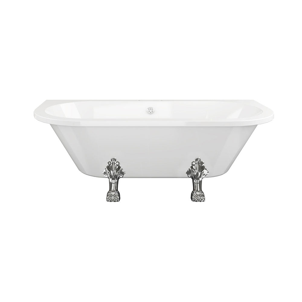 Finchley Freestanding Back To Wall 1700x800x600mm 2TH Bath w/Feet – White