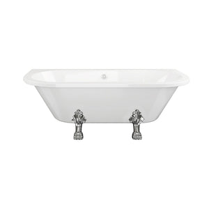 Finchley Freestanding Back To Wall 1700x800x600mm 2TH Bath w/Feet – White