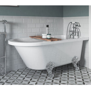 Clevedon Freestanding 2TH Corner Bath w/Feet Bathwise