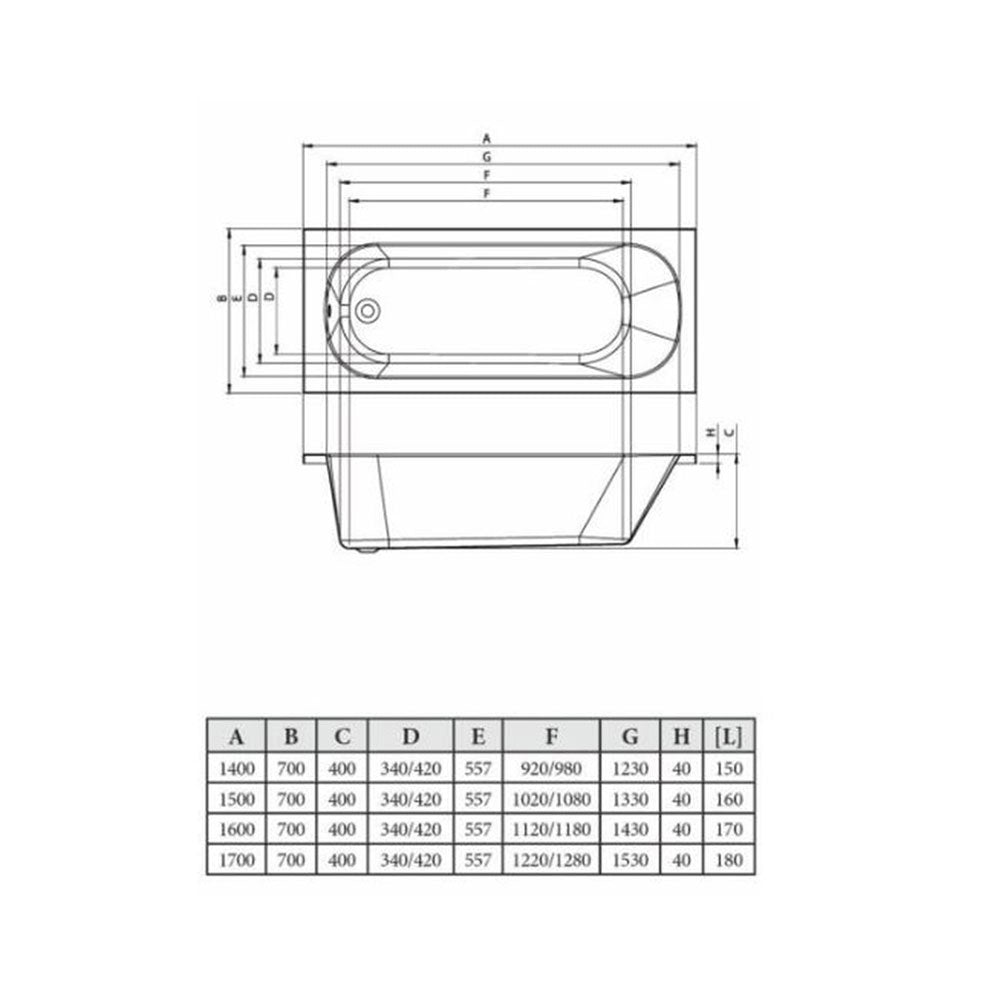 Single End 0TH Bath w/Legs Bathwise