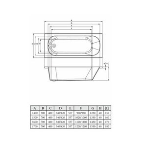 Single End 0TH Bath w/Legs Bathwise