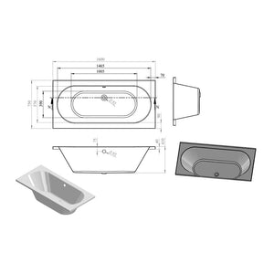 Miami Round Double End 0TH Bath w/Legs Bathwise