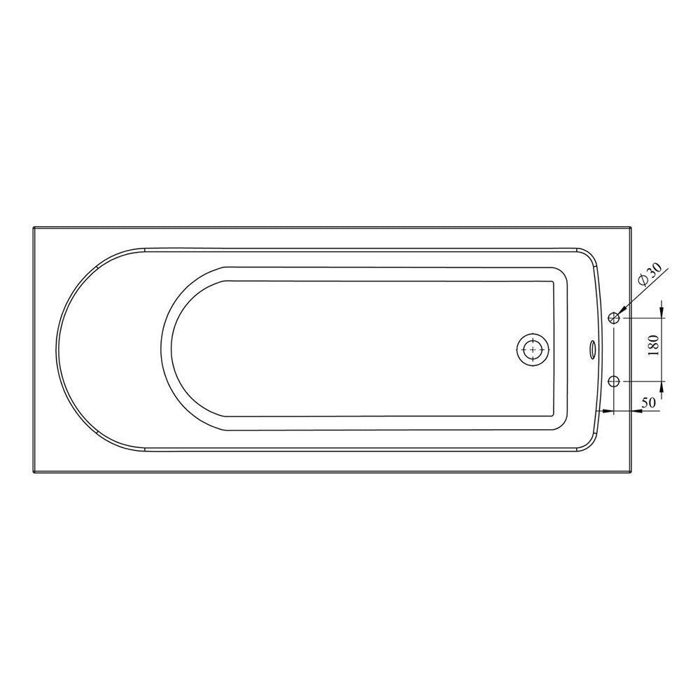 Pierson D Shape Single End 2TH Bath w/Legs Auvellis