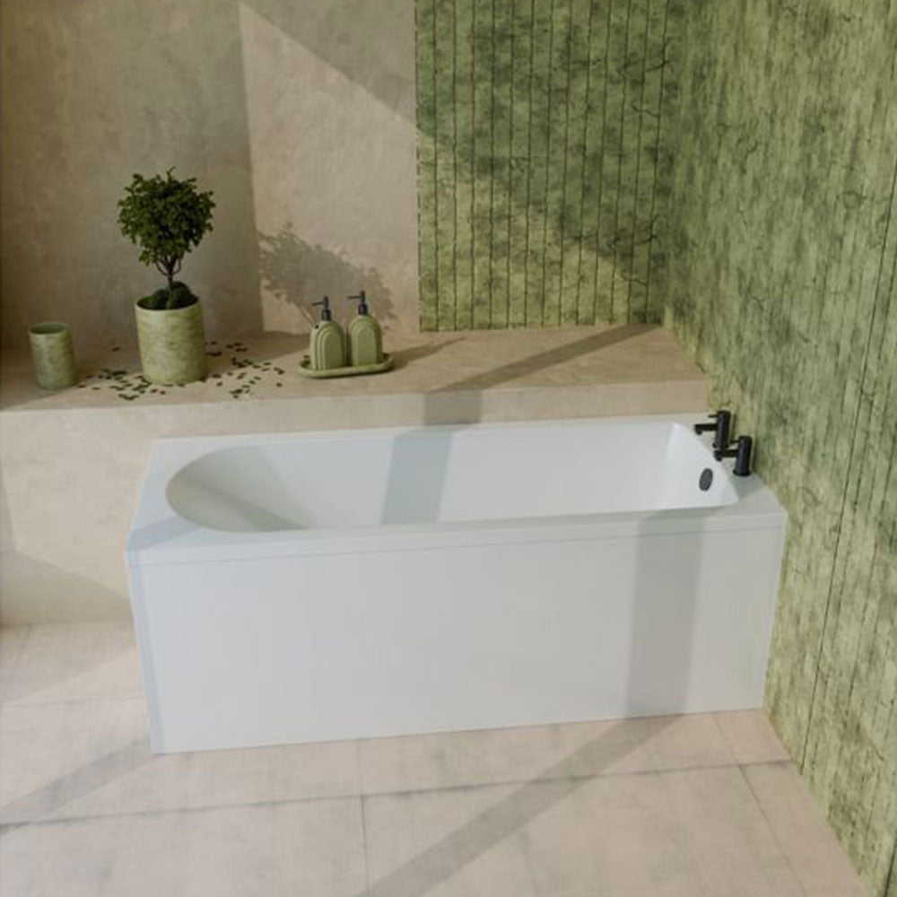 Auvellis Corvex Supercast D-shape single-ended 2TH bath with legs – detail view