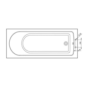 Pierson D Shape Single End SUPERCAST 2TH Bath w/Legs Bathwise