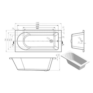 Miami Round Single End SUPERCAST 0TH Bath w/Legs Bathwise