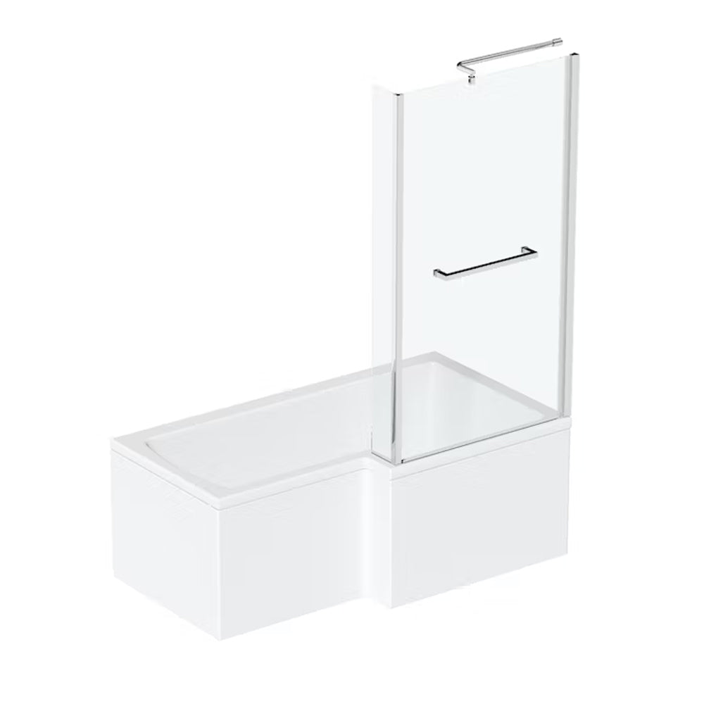 Pureflo 1700x850mm Shower Bath 0th Supercast With Screen And Bath Panels