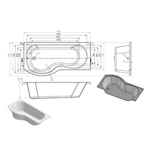 Ora P Shape 0TH Shower Bath Pack Pureflo