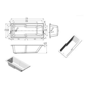 Ocala Straight 0TH “C” Shower Bath w/Legs Bathwise