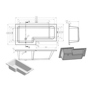 Navarre L Shape 0TH Shower Bath Pack Bathwise