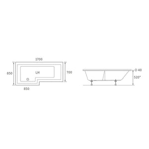 Navarre L Shape 0TH Shower Bath Pack Bathwise