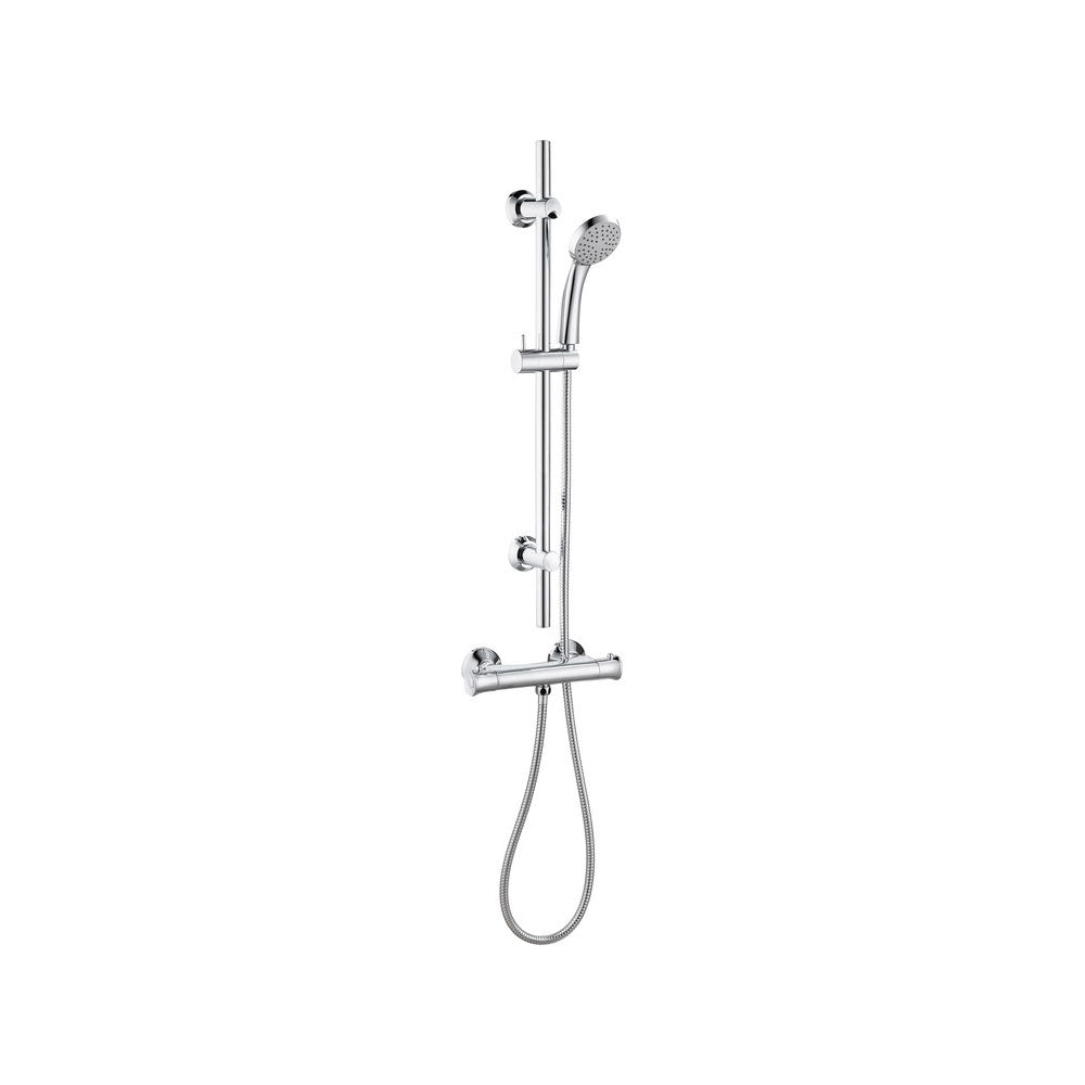 Auvellis Pluto thermostatic bar mixer shower with slide rail kit – Chrome