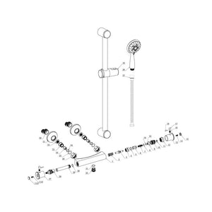 Elara Low Pressure Thermostatic Bar Mixer Shower Bathwise