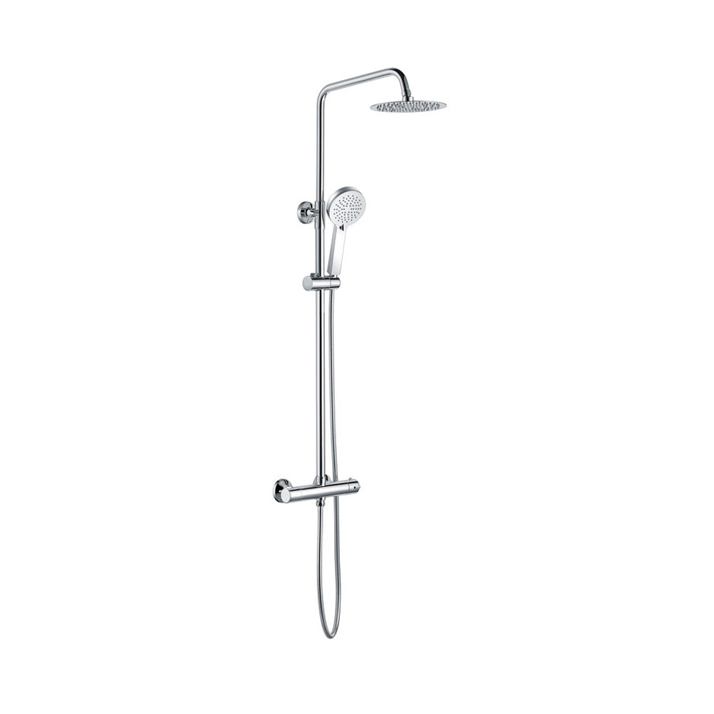 Aurora Round Thermostatic Bar Mixer w/Riser Kit - Chrome