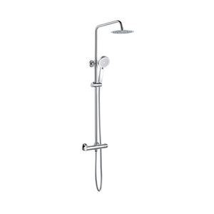 Aurora Round Thermostatic Bar Mixer w/Riser Kit - Chrome