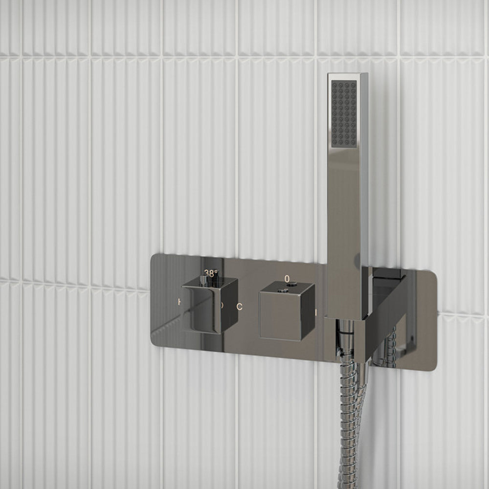Auvellis Rovane thermostatic two-outlet shower valve with handset – product view