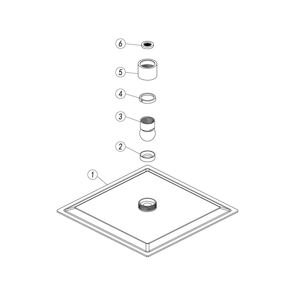 Comet Brass Square Fixed Shower Head Stainless Steel