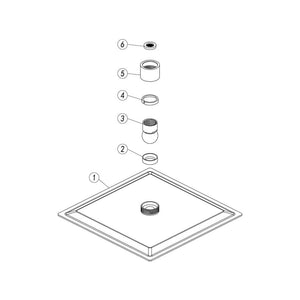 Auvellis Comet Square Fixed Shower Head | Stainless Steel | PFDICM0640, PFDICM0642 | image 2