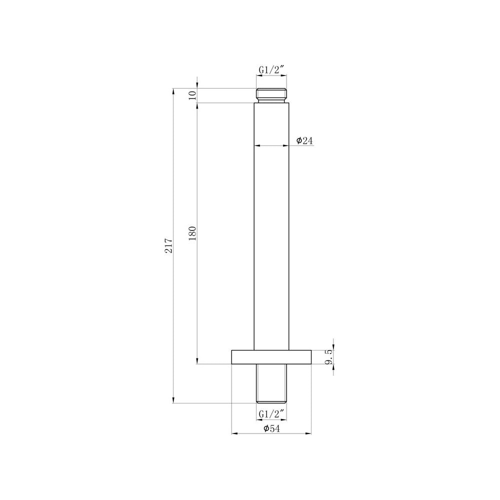 Astro Cieling Arm 180mm Chrome