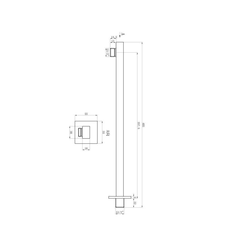 Comet Wall Shower Arm 300mm Chrome