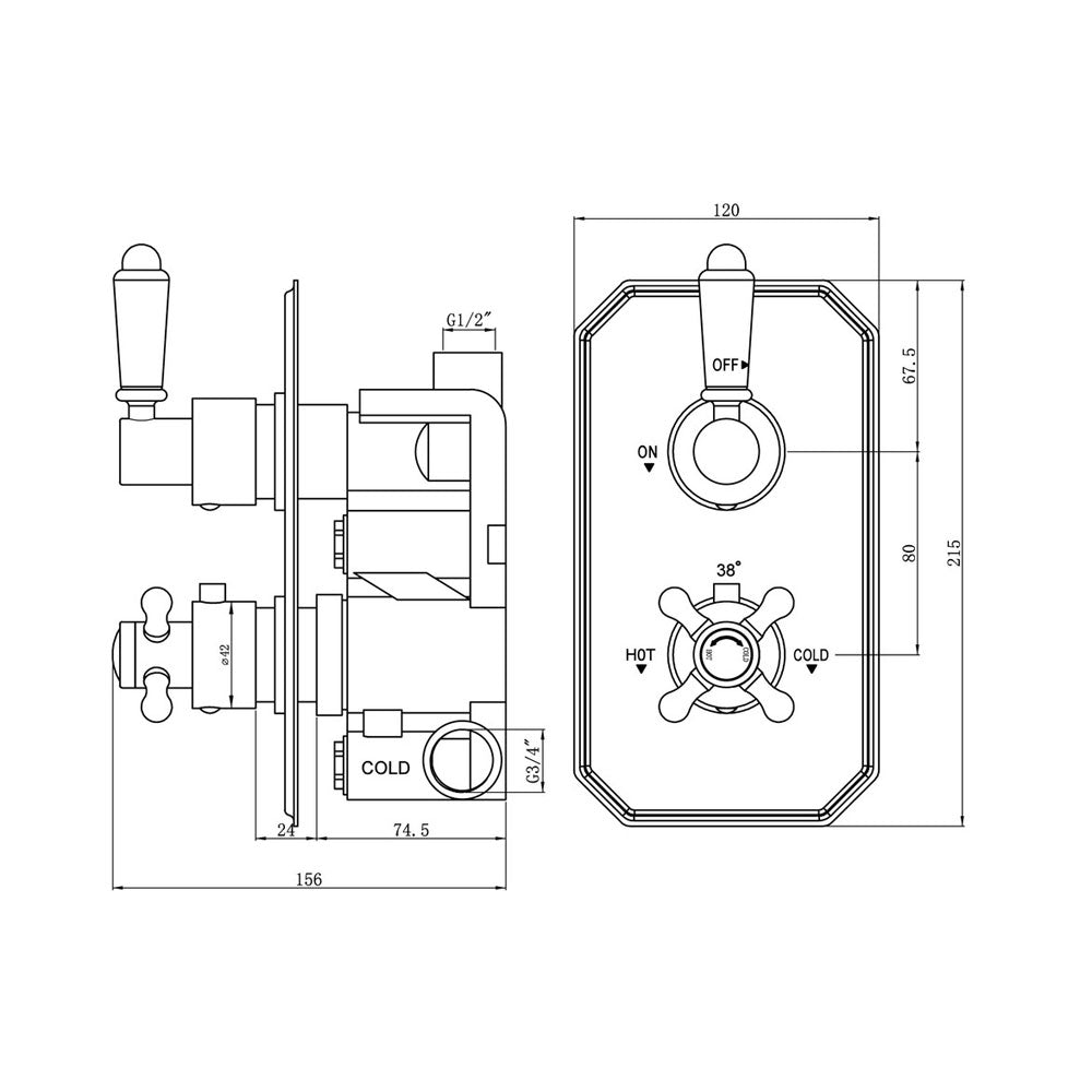 Berwick Outlet Thermostatic Traditional Shower Valve Chrome