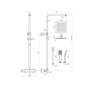 Auvellis Comet 2-Outlet Exposed Thermostatic Shower Pack | Matt Black | PFDICM0692 | image 2