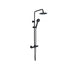 Astro 2 Outlet Round Thermostatic Shower Pack With Overhead Shower And Rigid Slide Rail Shower Kit Black