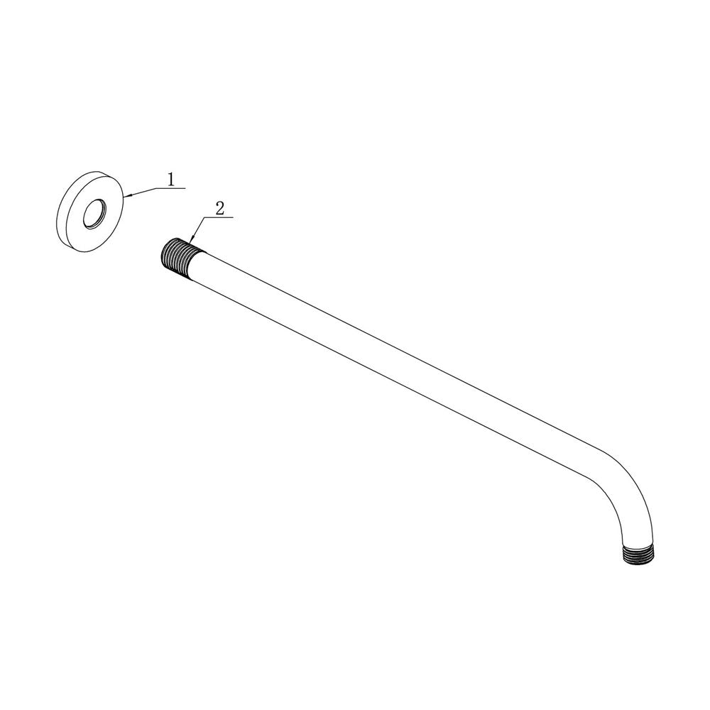Auvellis Astro 335mm Wall-Mounted Shower Arm | Brushed Brass | PFDICM0698 | image 3